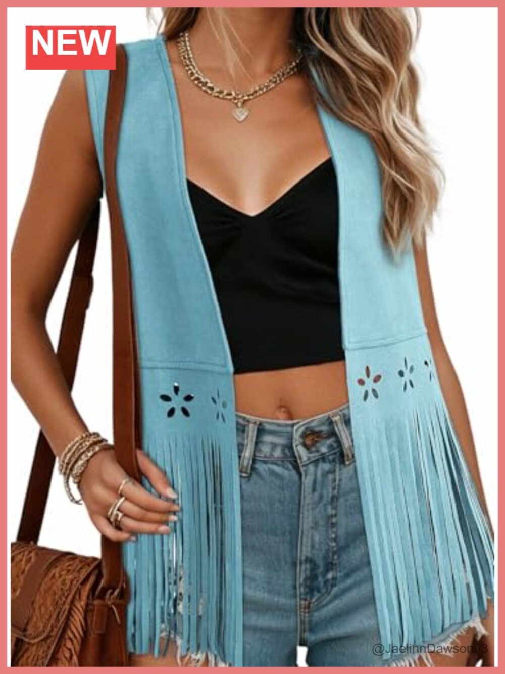 Faux Suede Fringe Vest Sleeveless Open Front Western Tassel Outerwear
